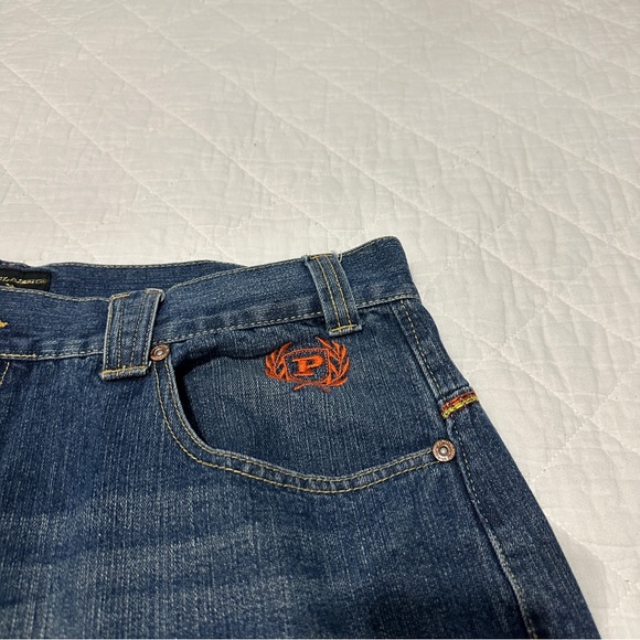 Vintage Phat Farm Denim Jean Shorts Men's 44x15.5 Baggy Embroidered Y2K Hip Hop - Picture 5 of 8